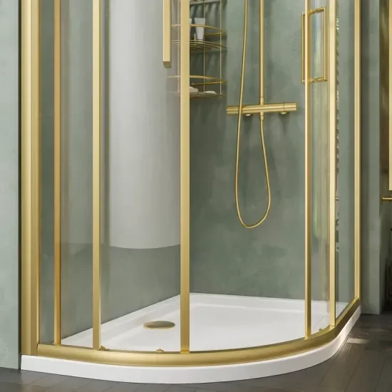 Radiant Deluxe Offset Quadrant 1200 x 800mm Shower Enclosure (Brushed Brass Profiles, 1900mm Height) 6
