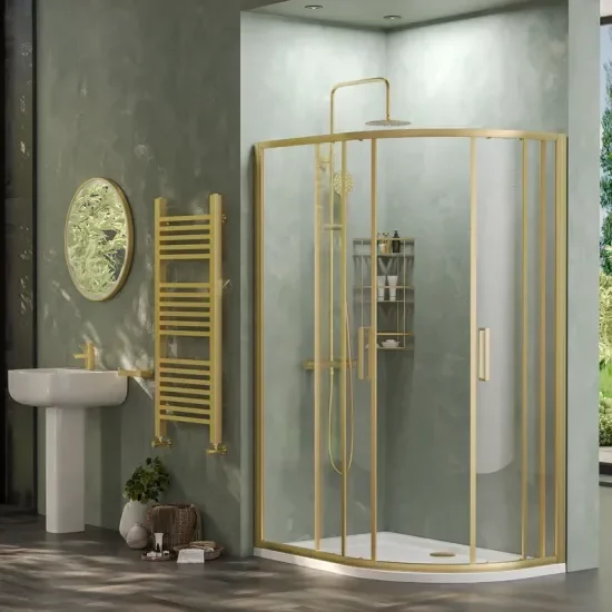Radiant Deluxe Offset Quadrant 1200 x 800mm Shower Enclosure (Brushed Brass Profiles, 1900mm Height) 7