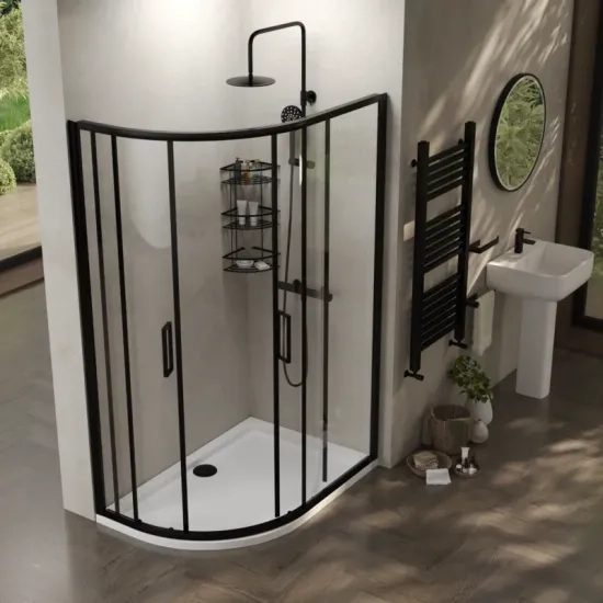 Radiant Deluxe Offset Quadrant 1200 x 800mm Shower Enclosure (Black Profiles, 1900mm Height) 3