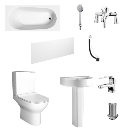 karizma small suite with petite 1200 1300 1400 1500 bath toilet tap waste