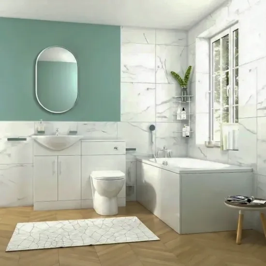 Kiana Small Bath Suite with Combo Vanity & Toilet Unit, Pan, Taps and Waste