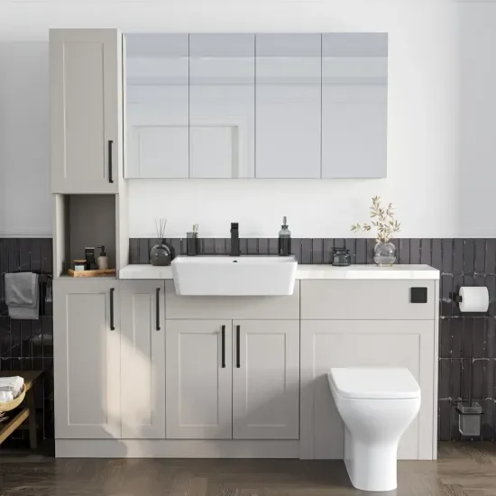 Oliver 1700 Cashmere Shaker Fitted Furniture with Tall Boy