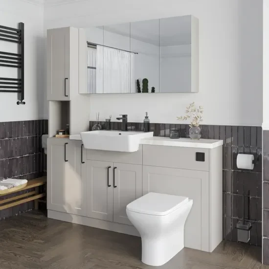 Oliver 1700 Cashmere Shaker Fitted Furniture with Tall Boy