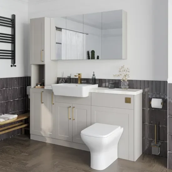 Oliver 1700 Cashmere Shaker Fitted Furniture with Tall Boy