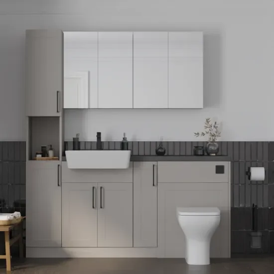 Oliver 1700 Cashmere Shaker Fitted Furniture with Tall Boy