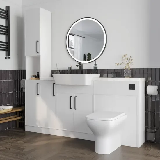 Product Image for Oliver 1600 White Shaker Fitted Furniture Combination Vanity Unit with Ceramic Basin 5