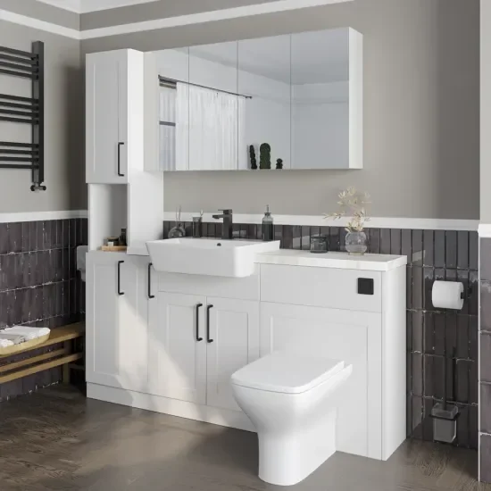 Oliver White 1700 Shaker Fitted Furniture with Tall Boy