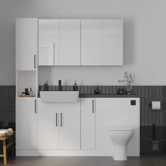 Oliver White 1700 Shaker Fitted Furniture with Tall Boy