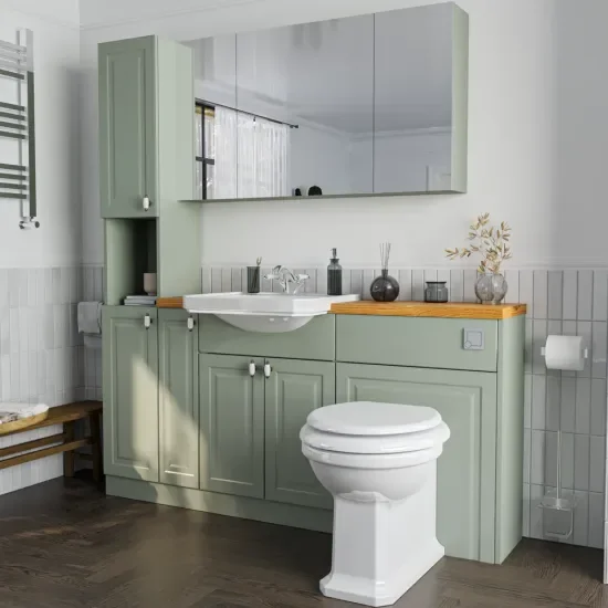 Oliver Sage Green 1700 Shaker Fitted Furniture with Tall Boy