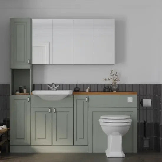 Oliver Sage Green 1700 Shaker Fitted Furniture with Tall Boy