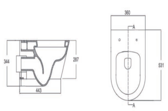 Product Image for Alessio Black Wall-hung Toilet Pan