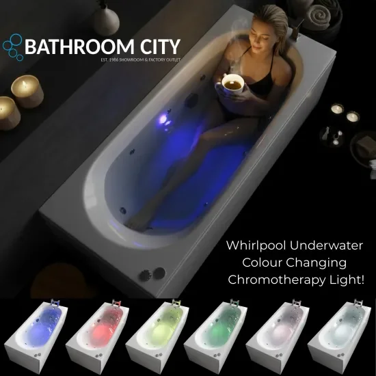 Product Image for Laguna Brushed Brass Whirlpool Shower Bath: L Shape, Right Hand, 8 Jets