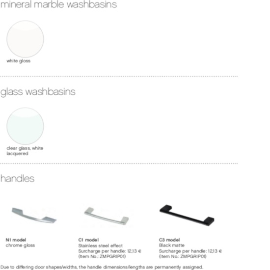 Pelipal Colour Chart HANDLE for the CASSCA Range
