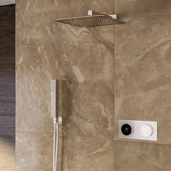 Cyber 2 Outlet Wall Shower Set Head Handset Bracket