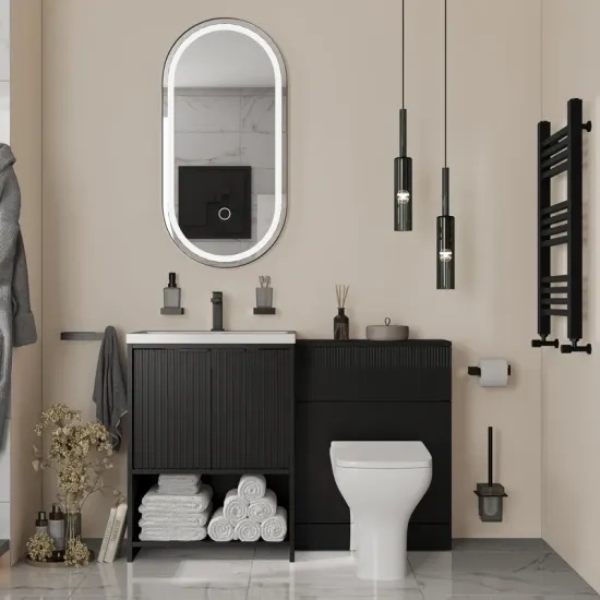 jasmine black cloakroom suite 600 basin unit wc toilet