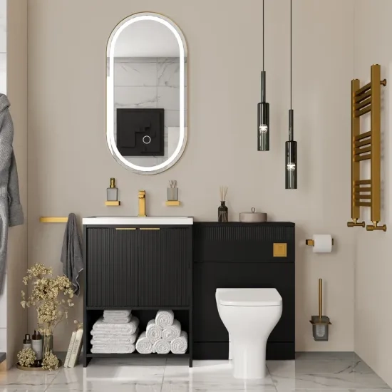 jasmine black cloakroom suite 600 basin unit wc toilet