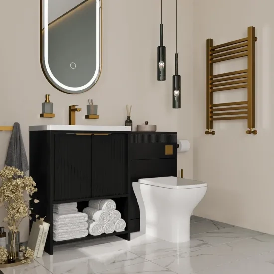 jasmine black cloakroom suite 600 basin unit wc toilet