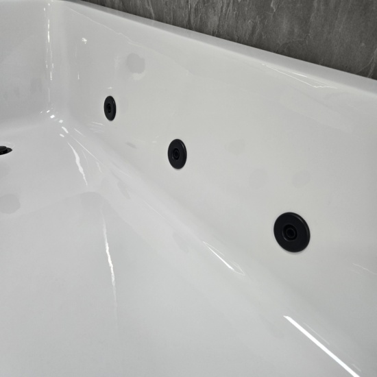 Close-up of Whirlpool Jets in Black
