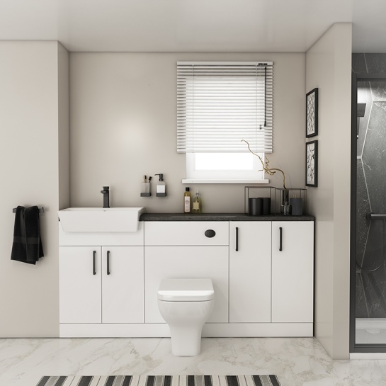 Oliver Black Fitted Suite: White