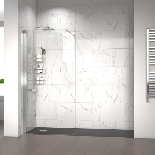Radiant Walk-in with Black Slate Tray: 2000 x 900mm