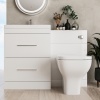 Extra Product Image For L Shape Patello White Shower Bath Suite Incl 2 Drawer Basin Unit Toilet And Cabinet Taps And Panels 3