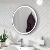 BC Round Silver LED Antifog Mirror