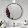 BC Round Silver LED Antifog Mirror