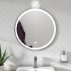 BC Round Silver LED Antifog Mirror