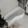 portland 1500 righthand p shape curved shower bath