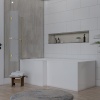 gold l shaped bath screen with rail