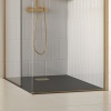 radiant gold 1600 walkin recess shower enclosure black tray