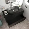 Product Image for Jasmine Black 1000mm Wall Hung Vanity Unit with Black Basin