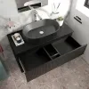 Product Image for Jasmine Black 1000mm Wall Hung Vanity Unit with Black Basin