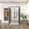 odessa black 1200 sliding 3 sided shower enclosure