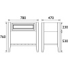 heritage broughton 800mm maritime blue washstand vanity unit with choice of white or black worktop