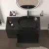 Product Image for 1000mm Black Wall Hung Vanity Unit with Black Sink & Side Unit 