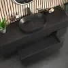 Product Image for 1600mm Black Wall Hung Vanity Unit with Countertop, Black Marble Sink & Two Side Units 