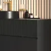 Product Image for 1600mm Black Wall Hung Vanity Unit with Countertop, Black Marble Sink & Two Side Units 