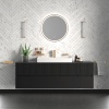 jasmine 1600 fluted black wall vanity with white basin two side units