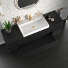 jasmine 1600 fluted black wall vanity with white basin two side units