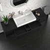 jasmine 1600 fluted black wall vanity with white basin two side units