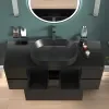 Product Image for 1300mm Black Wall Hung Countertop Vanity Unit with Black Sink & Two Side Units 