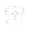 Line Drawing with dimensions for Black Rectangular Sink