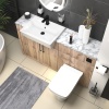 oliver 1400 oak vanity and toilet package black handles