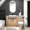 oliver 1400 oak vanity and toilet package black handles