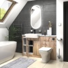 oliver 1400 oak vanity and toilet package black handles