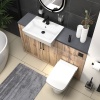 oliver Oak 1300 basin unit with toilet suite Black Handles