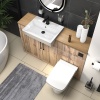 oliver oak 1300 basin unit with toilet suite black handles