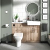 oliver 1200 Oak vanity and toilet package Black Handles