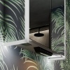 Close up showing underside and controls of Luka LED Mirror Cabinet with Alexa